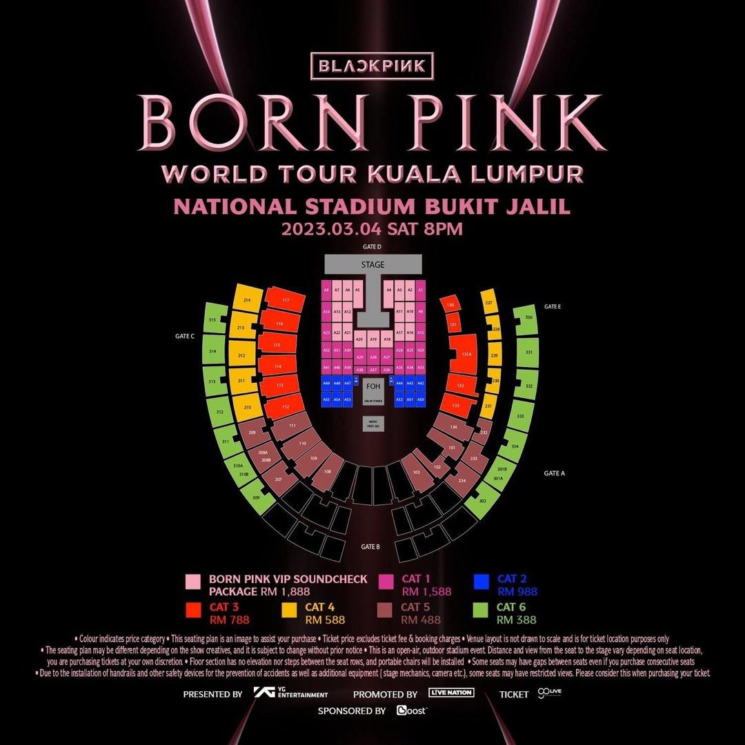 Blackpink Born Pink In MALAYSIA WTS CAT 5, Tickets & Vouchers, Event