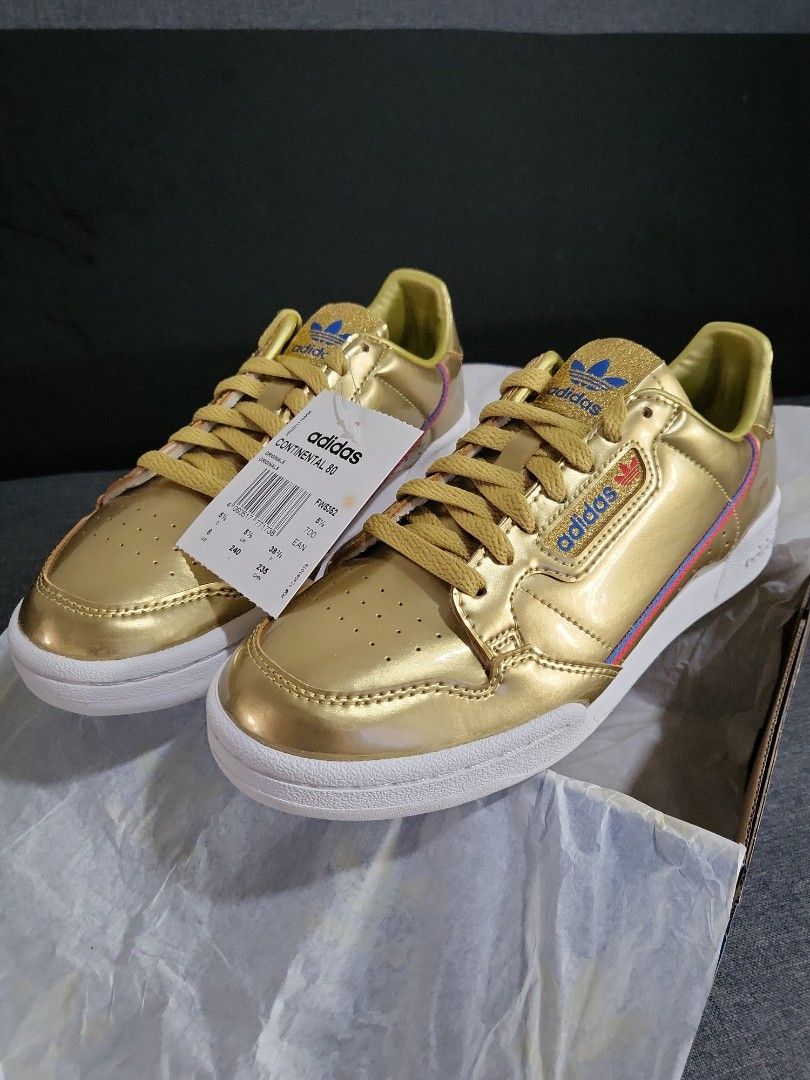 BNIB Authentic Adidas Continental 80 Gold Women s Fashion
