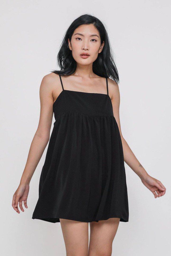 BNWT The Tinsel Rack Odella Babydoll Dress in Black, Women's Fashion, Dresses & Sets, Dresses on