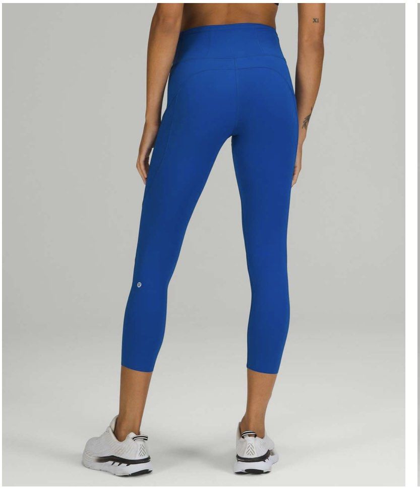 Brand New Lululemon Fast and Free High-Rise Crop 23” Symphony Blue Sz 4,  Women's Fashion, Activewear on Carousell