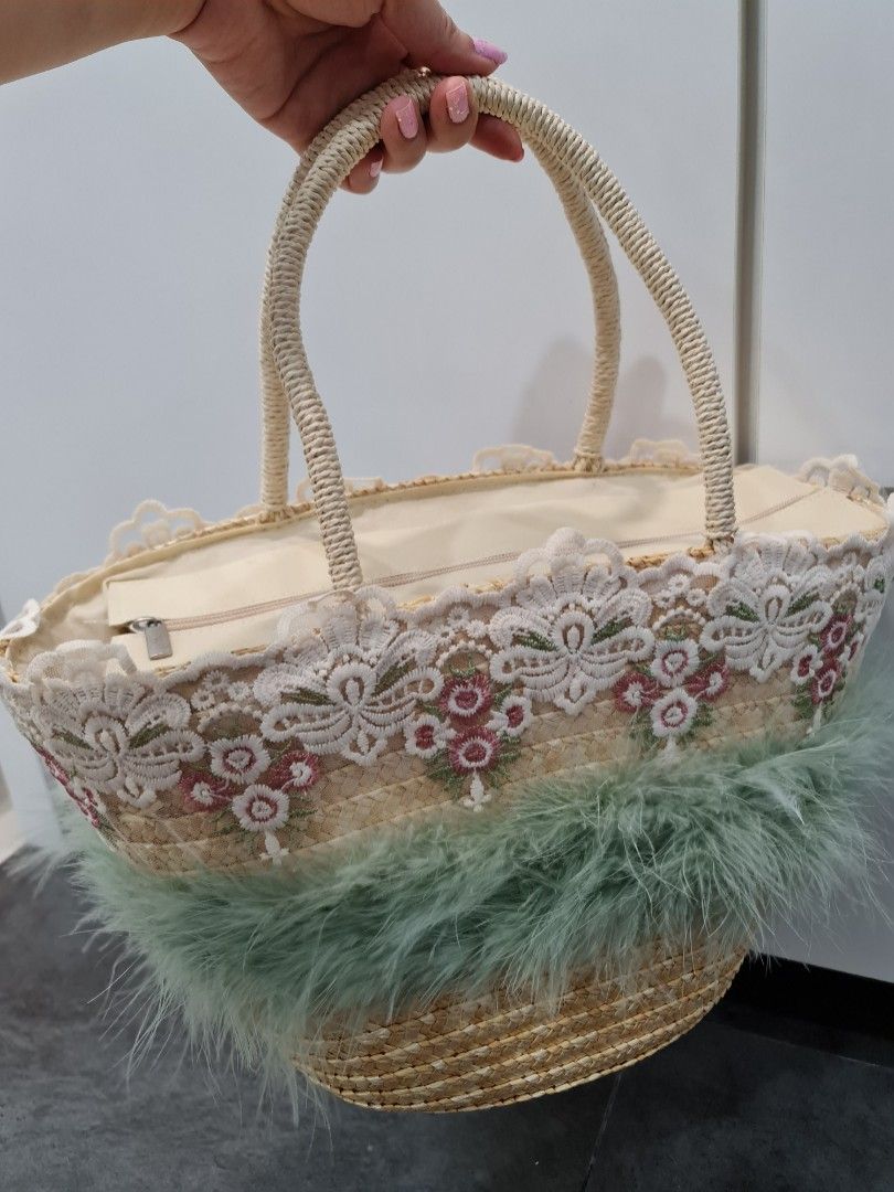 Rattan best sale basket bag