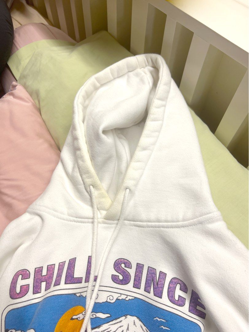 authentic brandy chill since christy white oversized hoodie, Women's