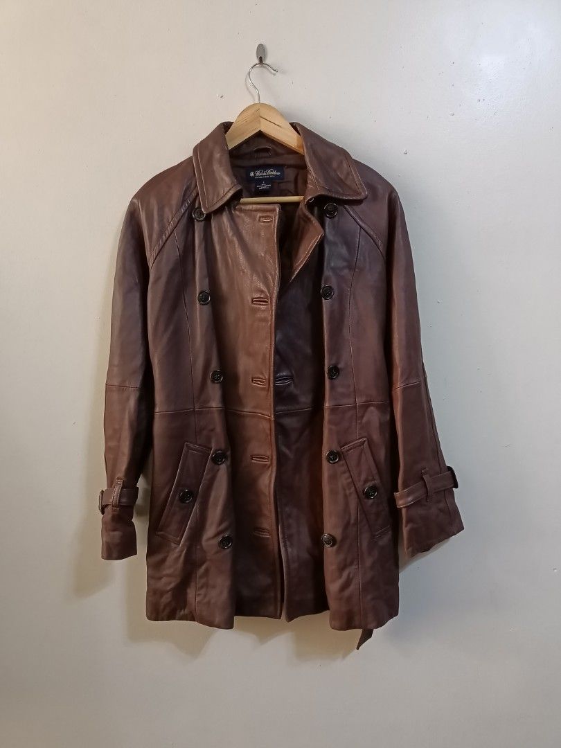brooks brothers genuine leather coats & jackets