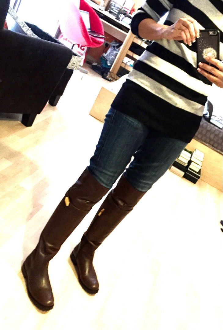 Real leather thigh hotsell high boots