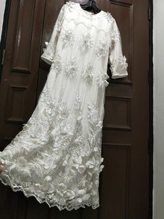 by SABREE CLASSIC•JUBAH•MAXI DRESS•LONG DRESS•BRIDAL•IVORYWHITE•BEST FIT M/L