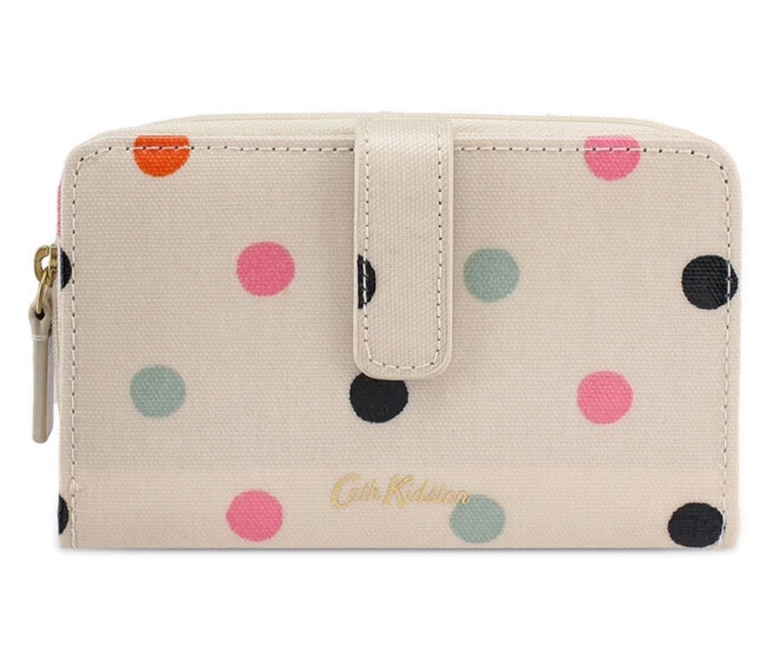 Cath Kidston Polka Folded Zip Wallet, Women's Fashion, Bags & Wallets