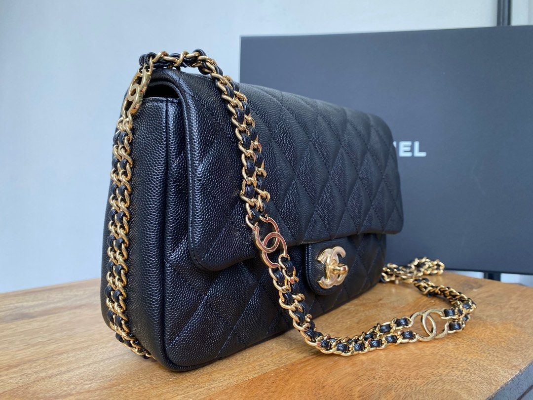 Chanel 23C Small Black Caviar Flap, Luxury, Bags & Wallets on Carousell