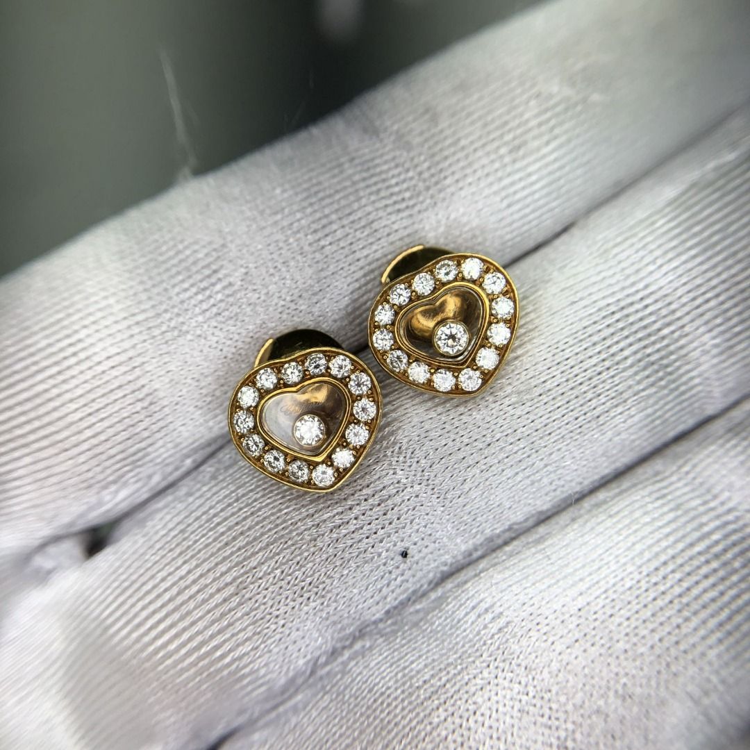 Chopard happy sale diamond heart earrings