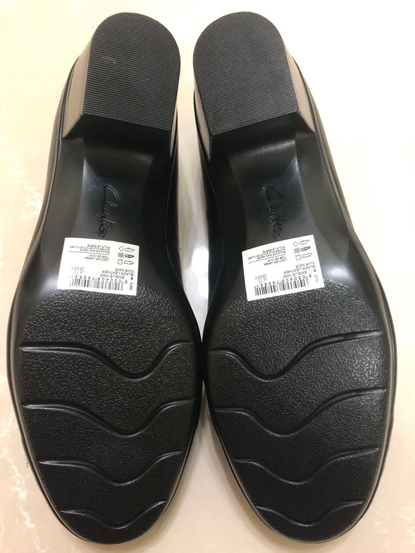 Clarks Emslie Mae Black Leather Women s Fashion Footwear Heels