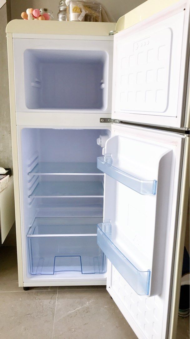 [Clearance] Retro Refrigerator Freezer PowerPac 114L 2Door Fridge, TV & Home Appliances
