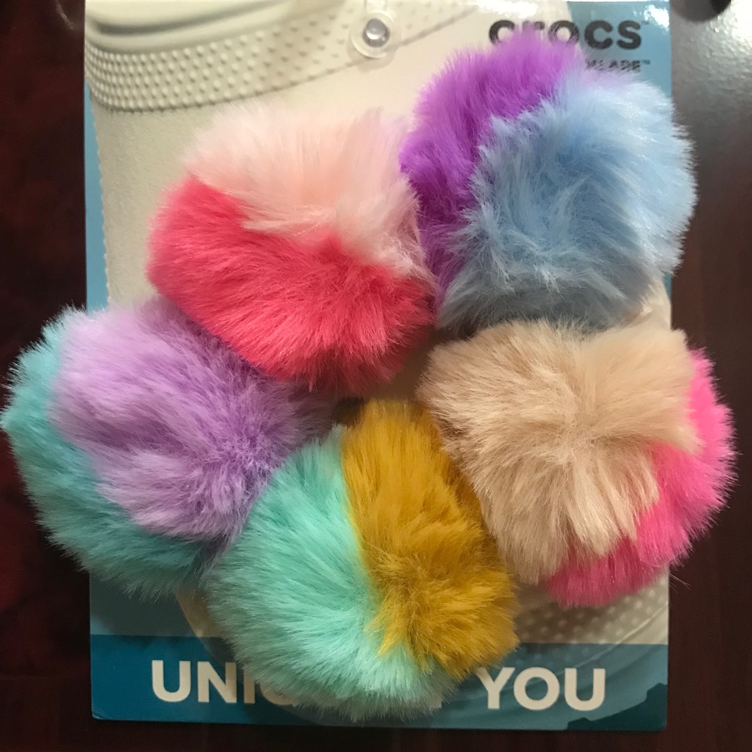 Crocs jibbitz pom poms, Women's Fashion, Footwear, Flats & Sandals on
