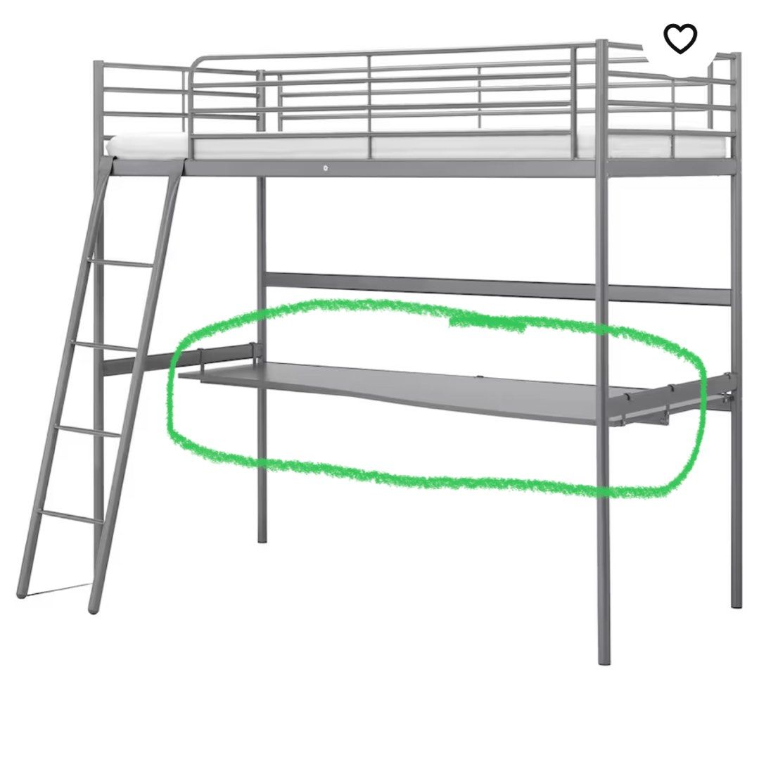Desk only for Ikea Svarta Loft Bed, Furniture & Home Living