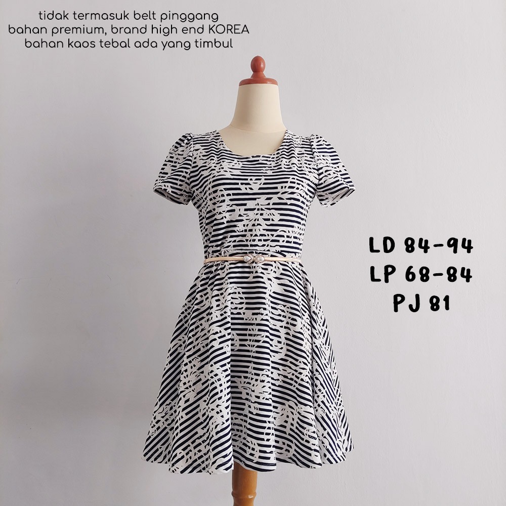 SALE DRESS PLASTIC ISLAND KOREA brand mahal premium santai garis stripes pantai Fesyen Wanita Pakaian Wanita Gaun Rok di Carousell