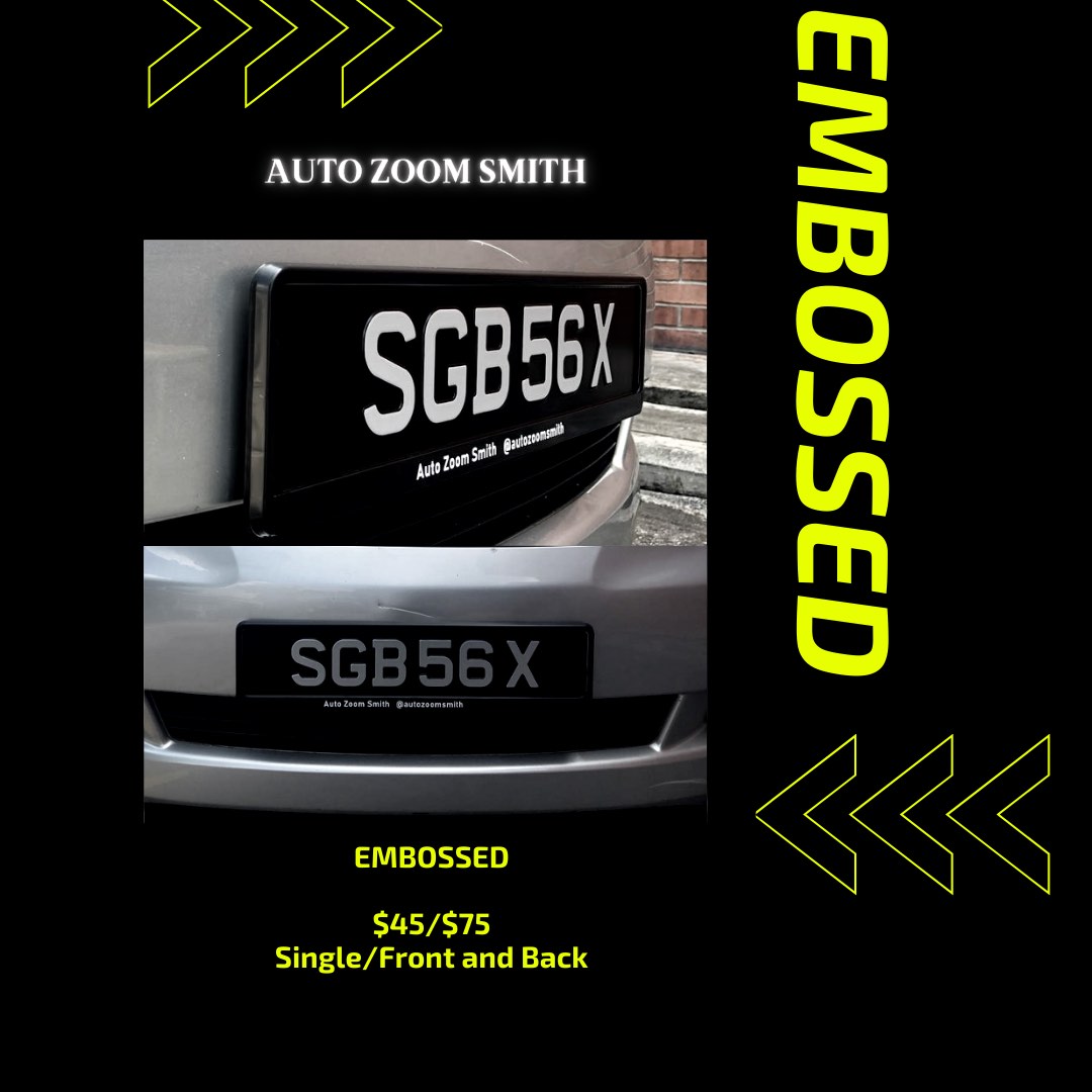 Embossed Car Plate, Car Accessories, Car Plates on Carousell