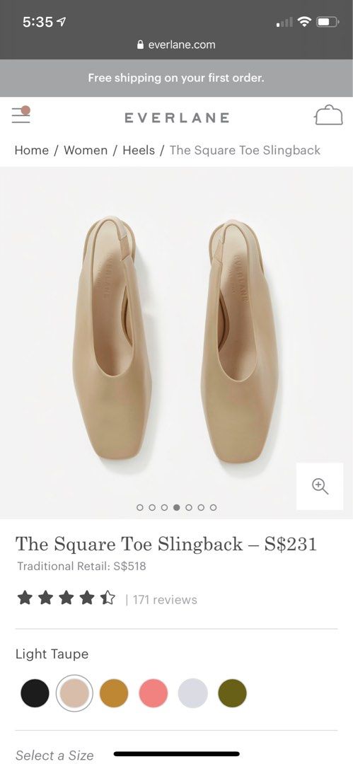 Everlane square hotsell toe slingback review