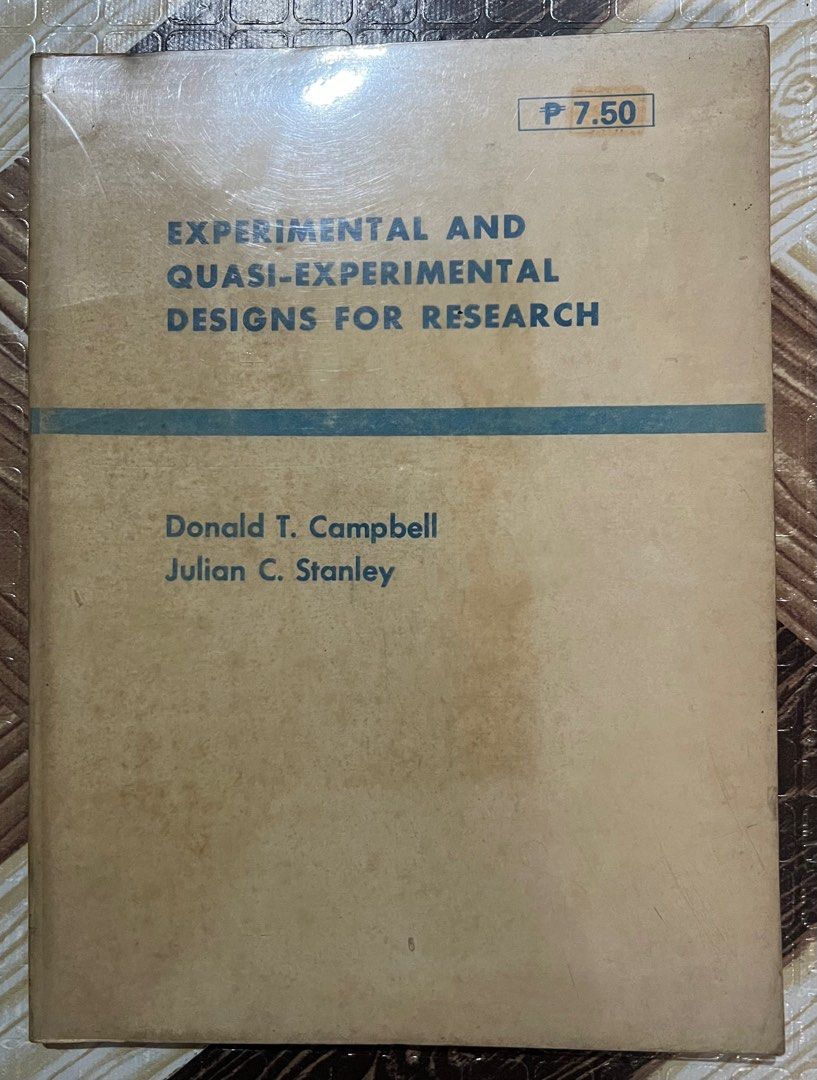 Experimental and Quasi-experimental Designs for Research (Category: Textbooks) located in San Juan City. Submitted by pageturner19 (Listing ID 1199282230, Image 1). Description: Authors: Donald T. Campbell Julian C. Stanley .