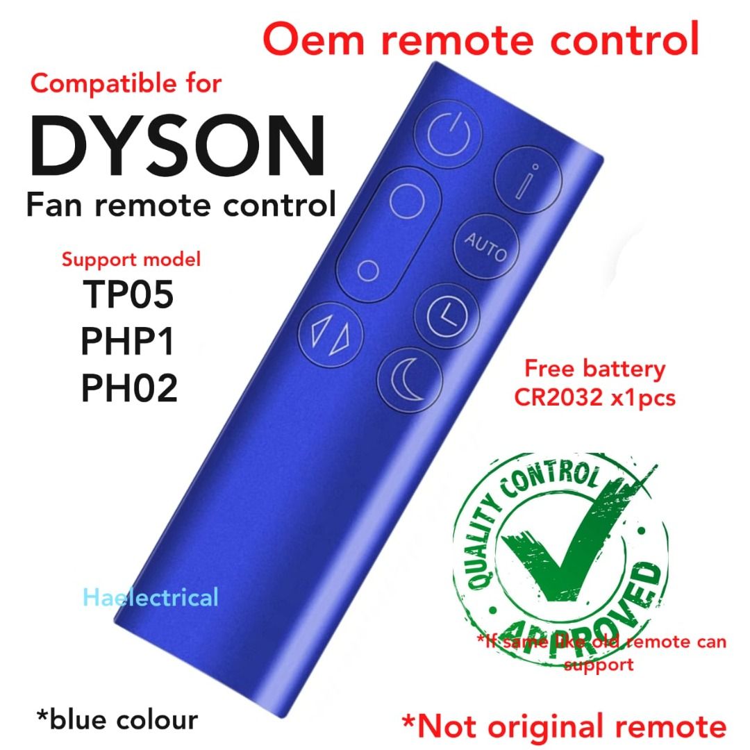 Fan Remote Control For DYSON TP05 PH01 PH02 BLUE SILVER 1PCS