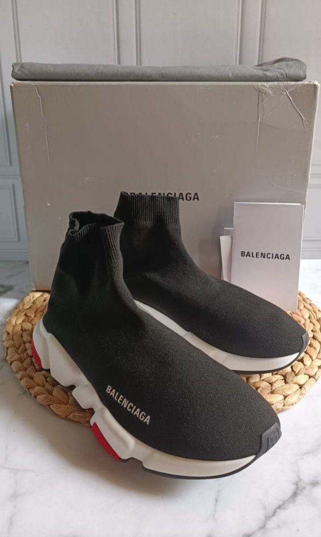 Fast Sale Reprice Again Excellent Balenciaga Speed Trainer Bred Black sz 40 insole 26.5 cm Complete set receipt Sency 2021 bought 11.800