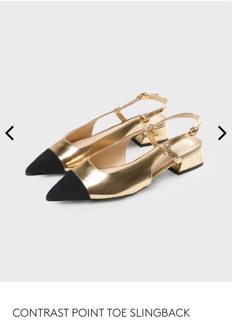 Gold and black pumps, Women's Fashion, Footwear, Flats on Carousell