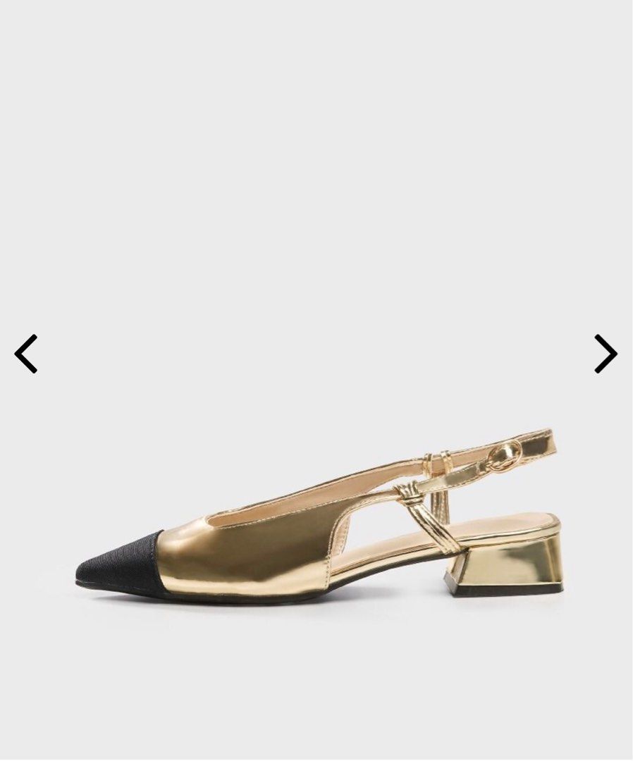 Gold and black pumps, Women's Fashion, Footwear, Flats on Carousell