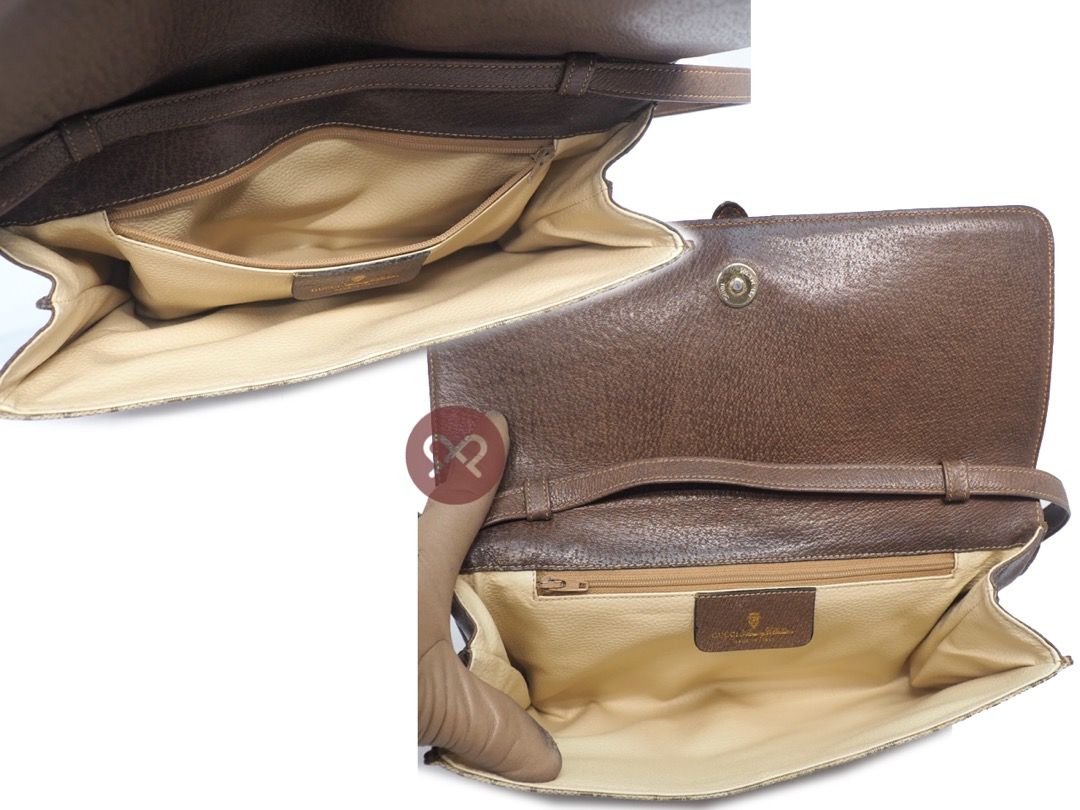 Vintage Gucci Clutch Shoulder Bag Purse Old Gucci 94.02.050 Gg Pattern