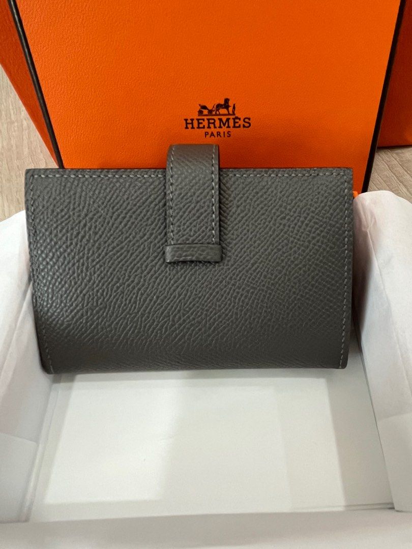 Hermes Citizen Twill Compact Wallet Gris Meyer