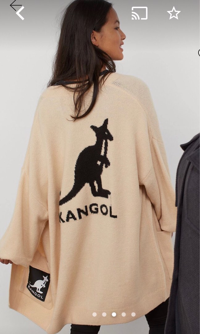 H M x Kangol Oversized Cardigan New