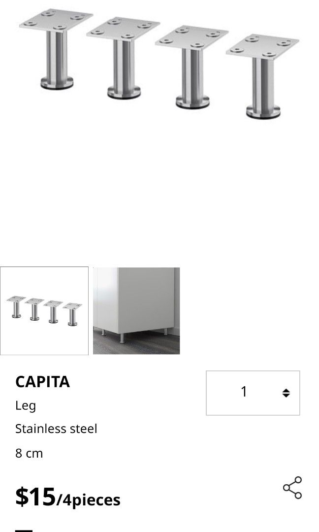 Ikea Legs, Furniture & Home Living, Furniture, Other Home