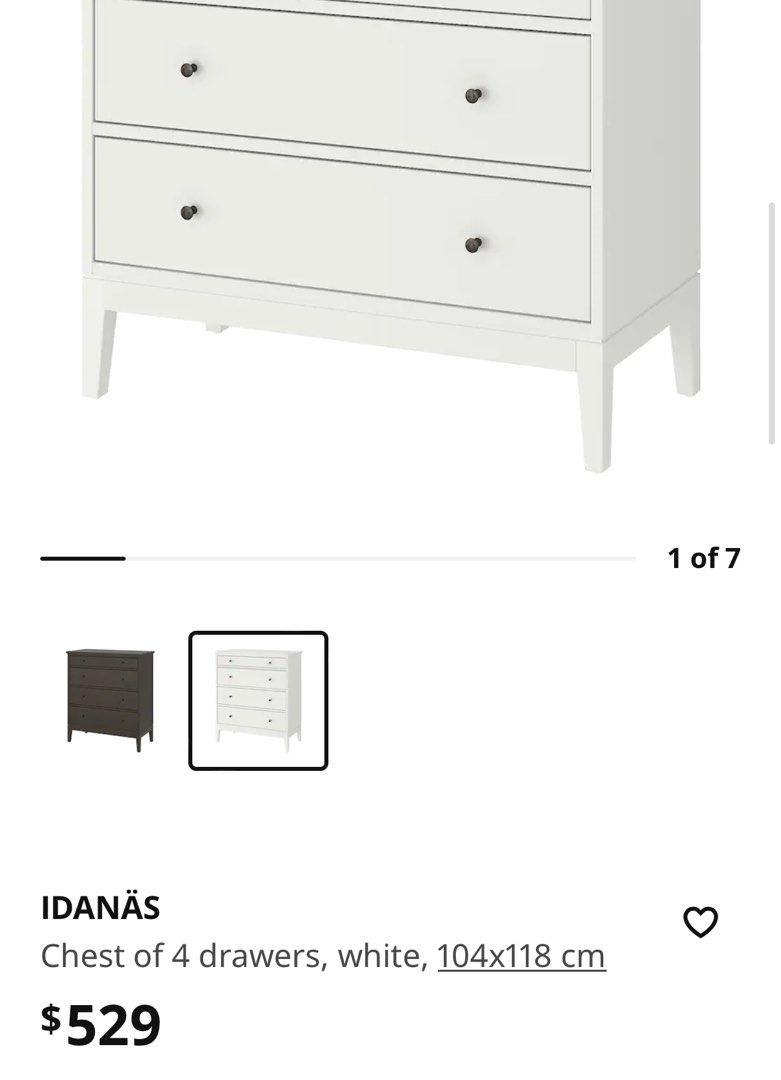 IDANAS, Ikea Chest Of 4 Drawers, white, Furniture & Home Living