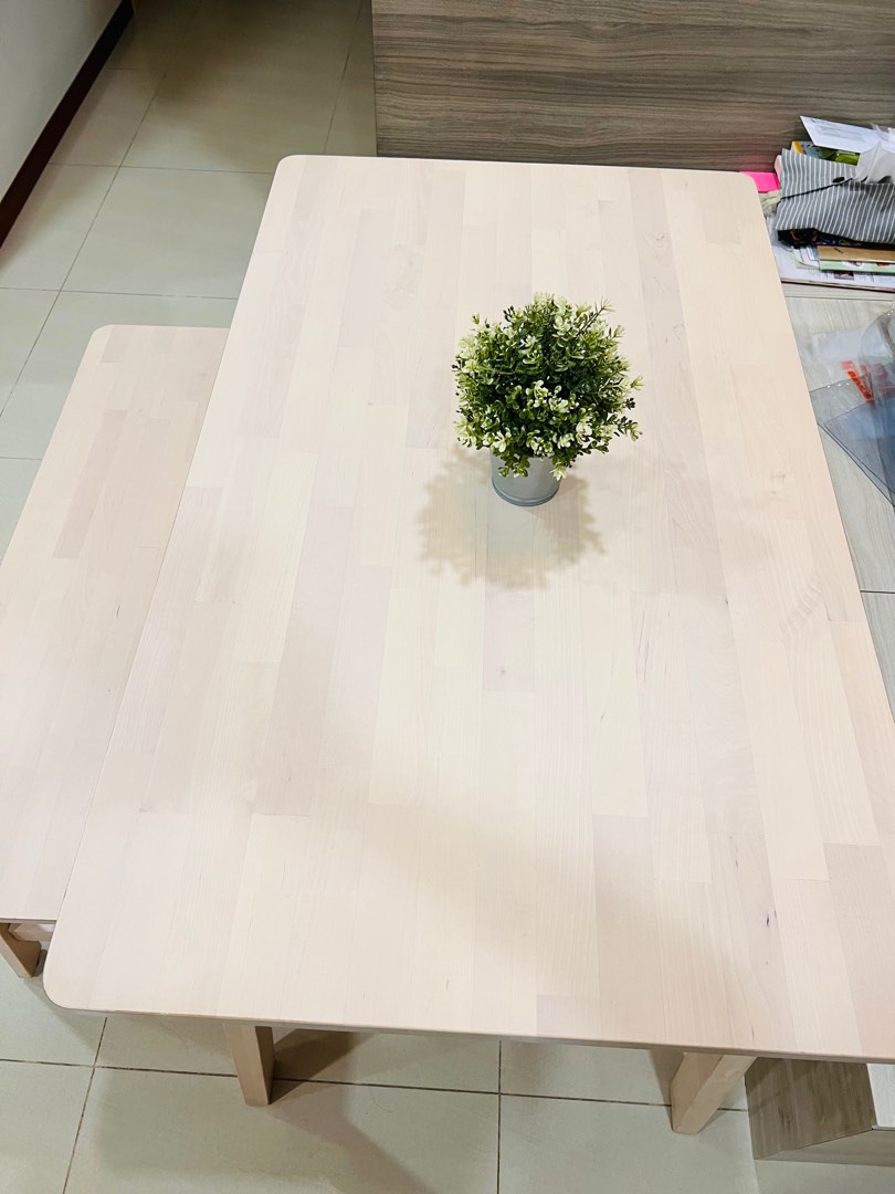 IKEA Dining Table and Bench, Furniture & Home Living, Furniture, Tables