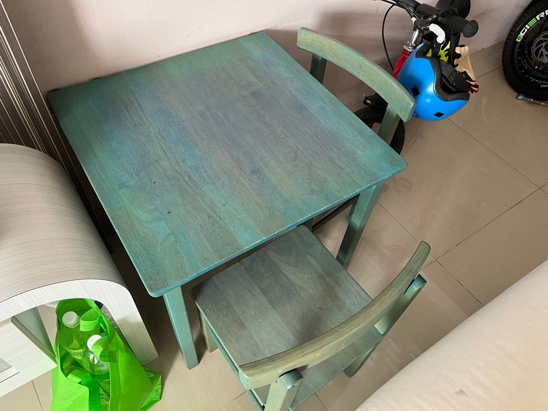 IKEA Kids solid wood table and chairs, Furniture & Home Living