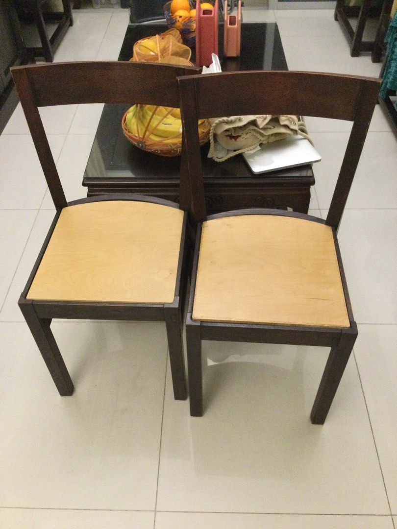 IKEA roger chairs x 2 solid birch