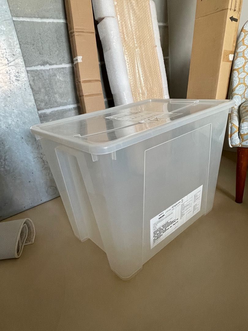 IKEA Samla storage box 65L, Furniture & Home Living, Home Improvement