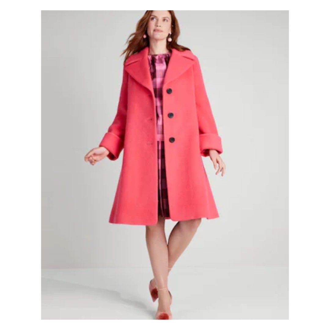 Kate spade pink wool coat sales