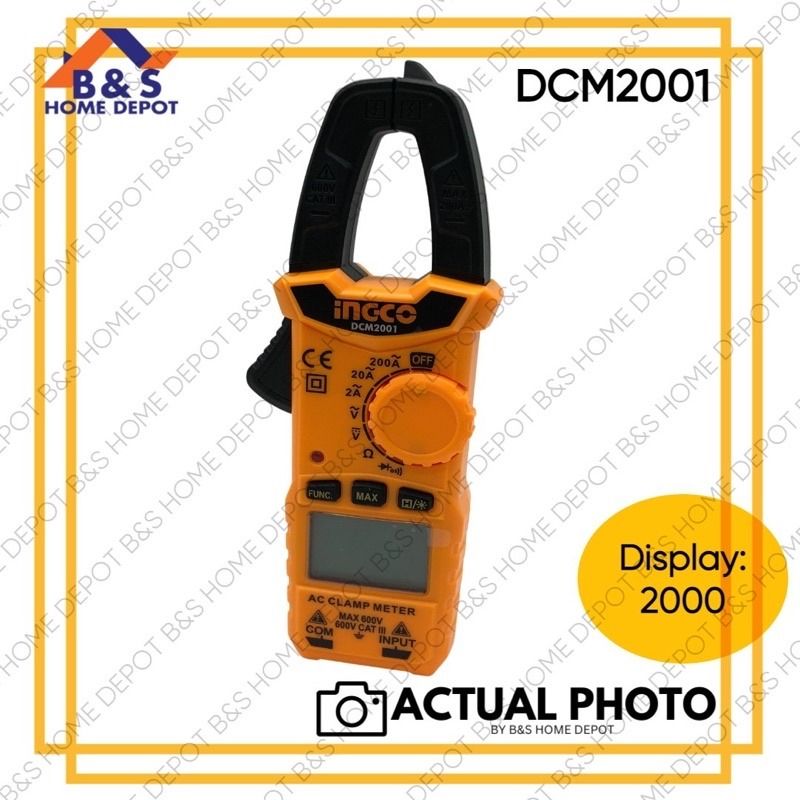 Ingco DCM2001 Digital AC Clamp Meter Tester, Commercial & Industrial
