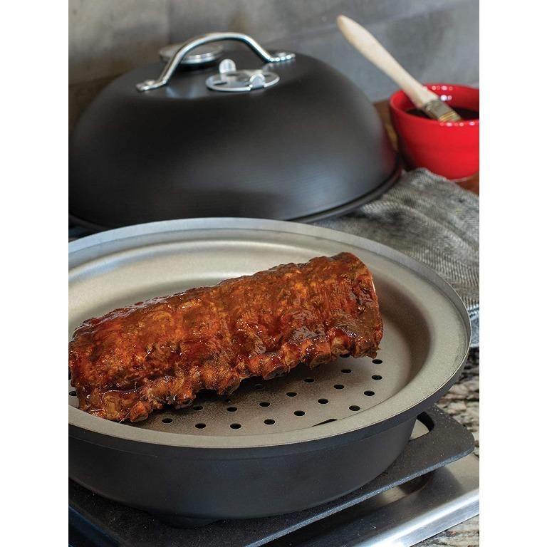 [instock] Nordic Ware 36567 Personal Size Stovetop Kettle Smoker, Black