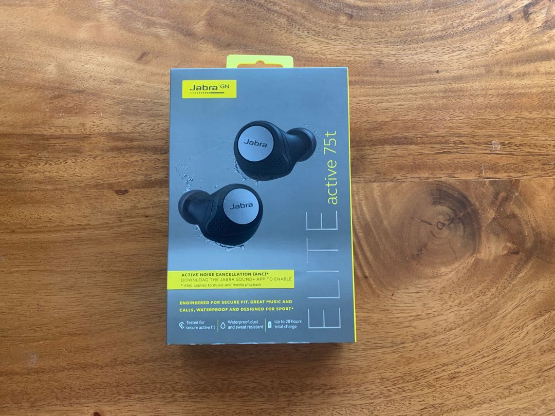 Jabra Elite Active 75t (Category: Earphones) located in Quezon City. Submitted by turak2020plus1 (Listing ID 1199330824, Image 1). Description: Jabra elite active 75t true wireless earbuds in excellent condition. Battery life is in excellent condition. (7.5 hours ANC and hear through off, 5.5 hours ANC/Hear through on per use) (Note: Battery life length has been measured with only 60% volume. The higher the volume, the more battery consumption) C