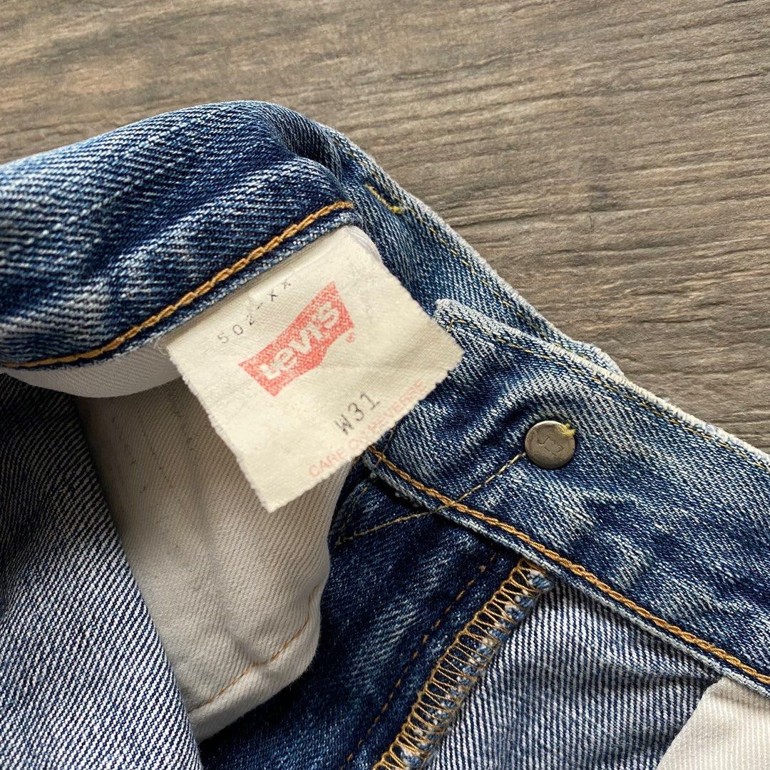 LEVIS 502 BIG E VINTAGE DENIM JEANS REDLINE TALON JAPAN, 男裝, 褲