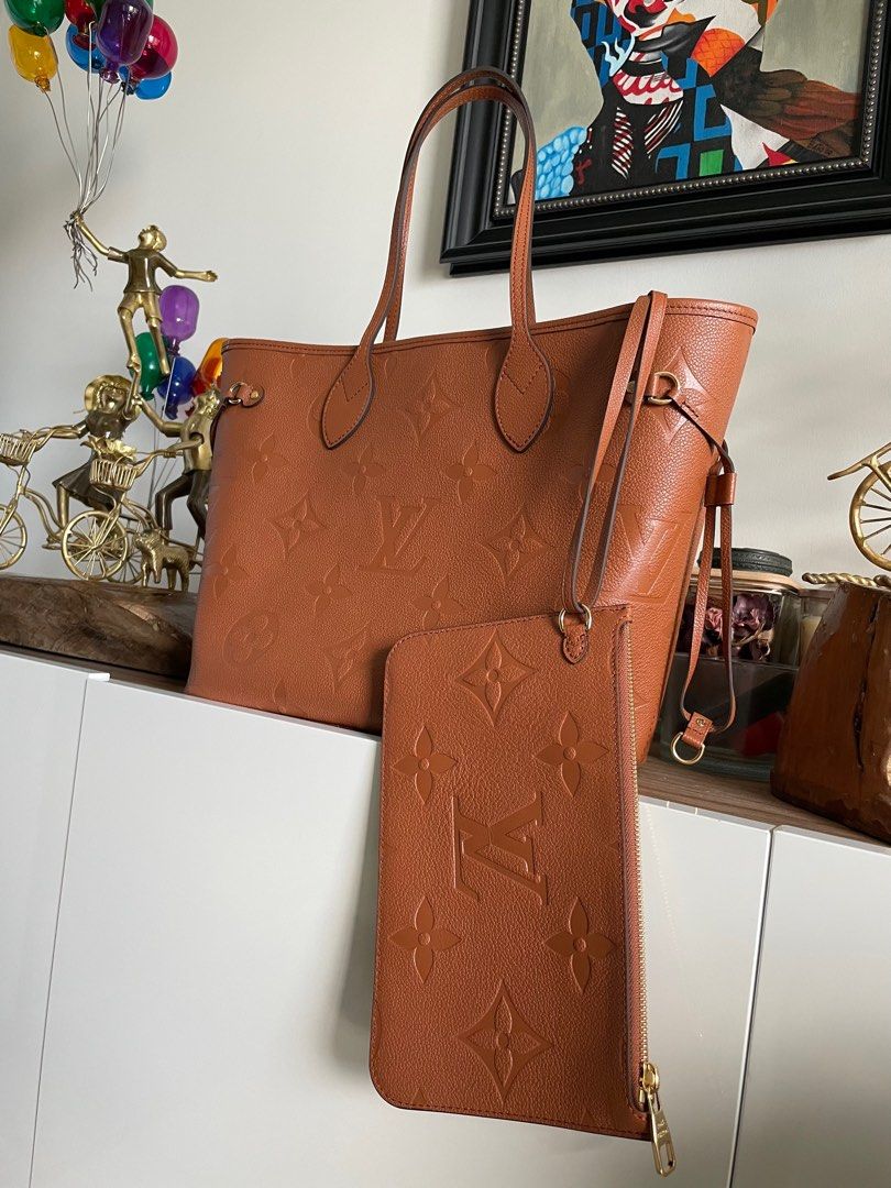 Louis Vuitton Neverfull MM in Cognac Brown cowhide leather, Luxury, Bags &  Wallets on Carousell