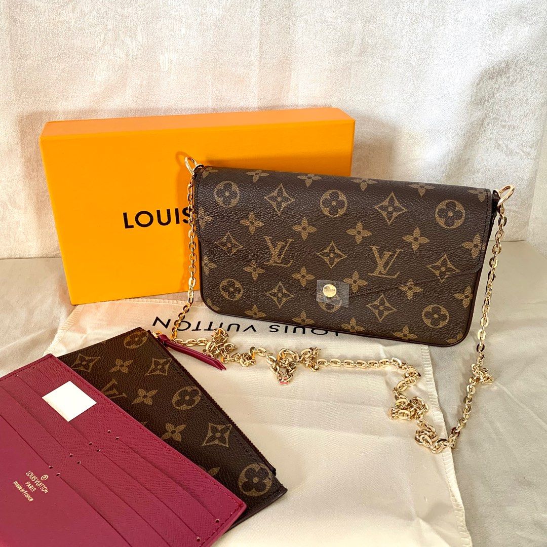 LV Felicie Pochette Monogram Canvas, Luxury, Bags & Wallets on
