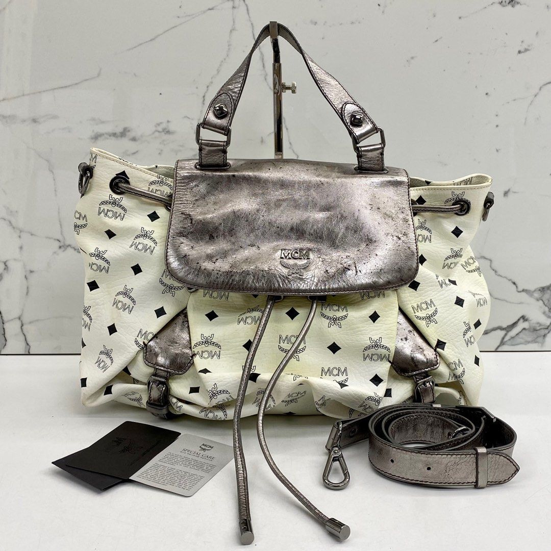 Mcm white shoulder bag on sale