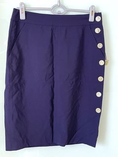 New Lauren Blue Buttons Skirt