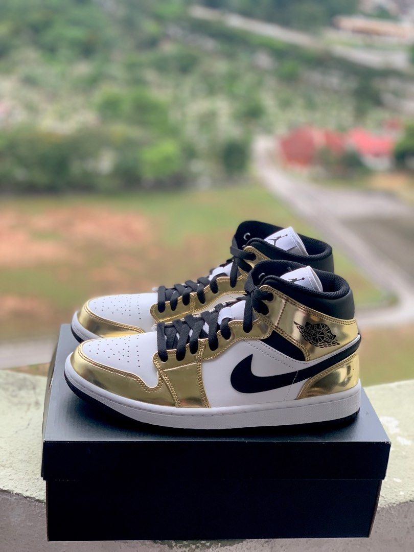 Nike Jordan 1 Mid SE Metallic Gold Men s Fashion Footwear