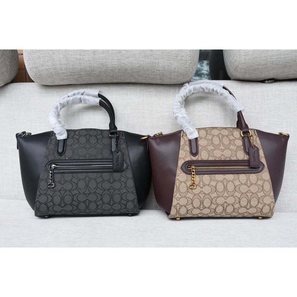 Coach signature sales jacquard elise satchel