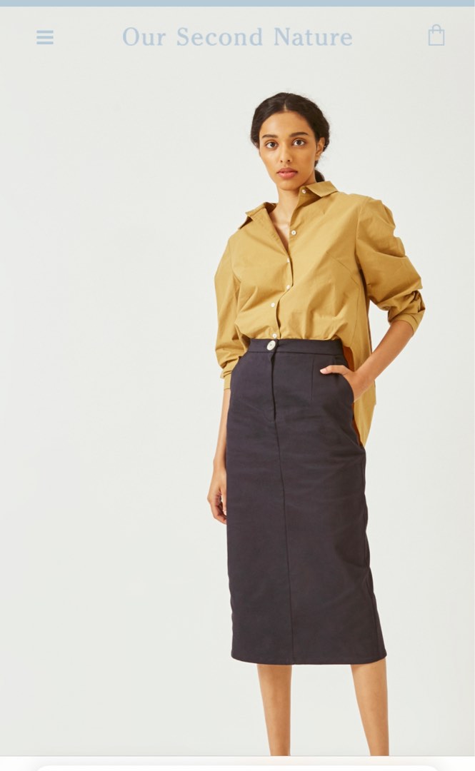 OSN Cotton Stretch Straight-Cut Skirt, Women's Fashion, Bottoms, Skirts ...