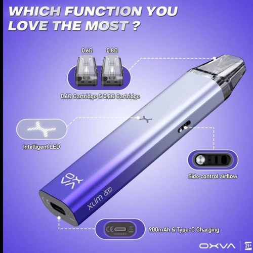 Oxva Xlim SE - Silver Purple (FREE LIQUID), Telepon Seluler & Tablet, Lainnya di Carousell