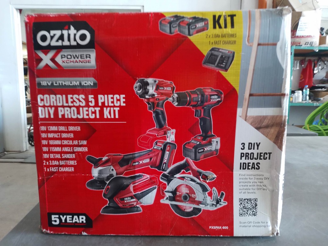 Ozito Cordless 5 Piece DIY Project Kit Commercial Industrial