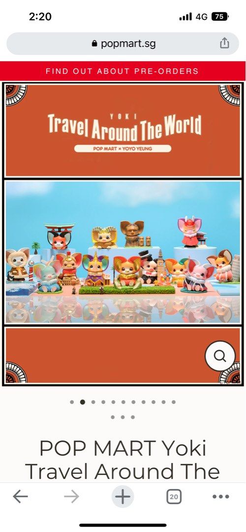 Popmart Yoki travel around the world, Hobbies & Toys, Toys & Games on Carousell