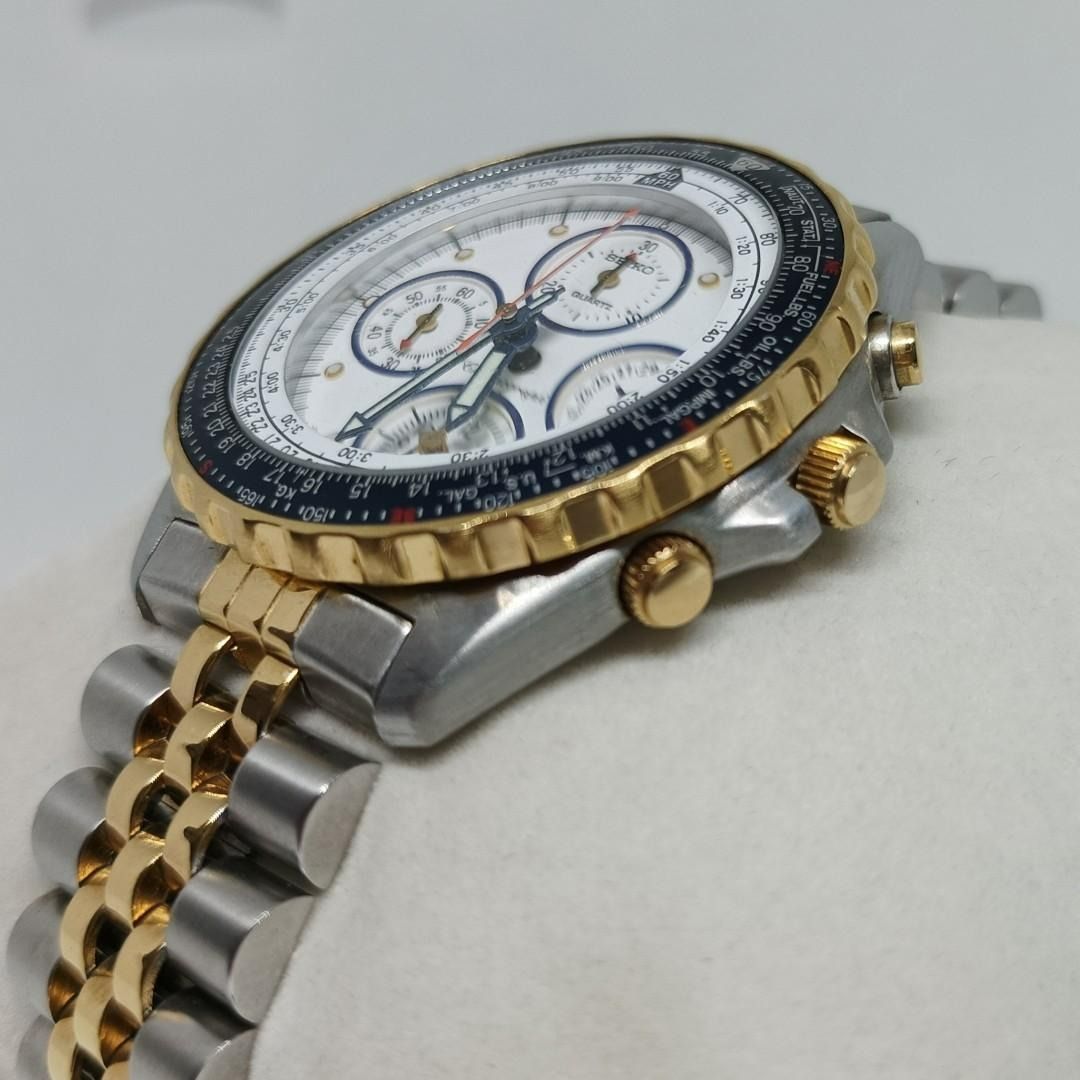 Rare Japan Vintage Seiko Flightmaster Alarm Chronograph Men s Watch Last