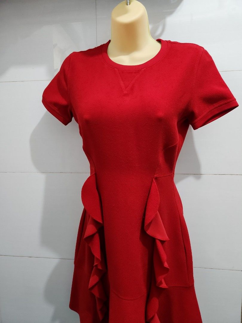 strapless open back dress IRO Red V- Neck Longsleeves Dress